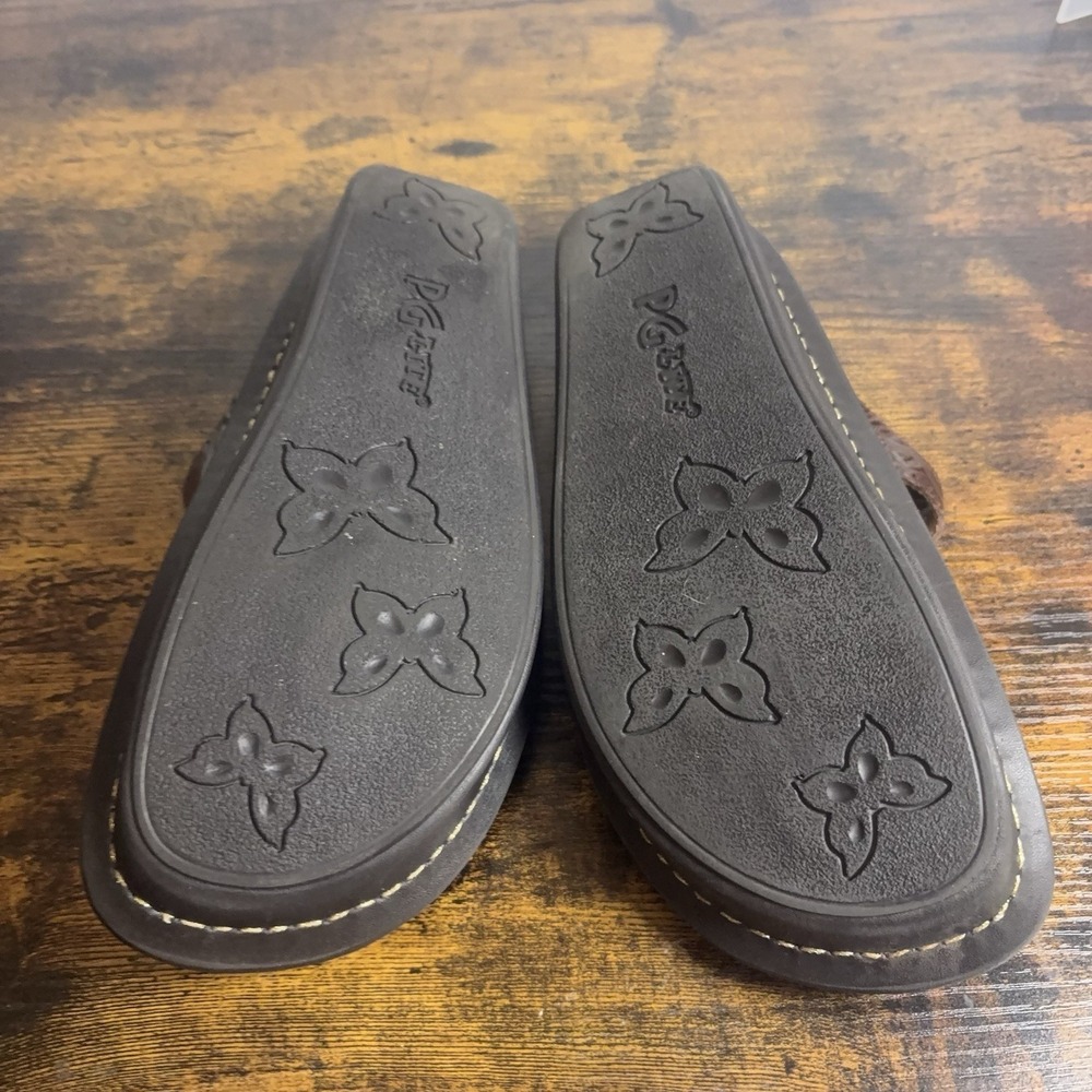Alegria Classic Clogs Womens Sz 9.5 / 10 Brown Emboss Leather Swirl Mary Jane - Picture 7 of 8